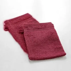 2 gants de toilette 15 x 21 cm eponge unie tendresse Rubis