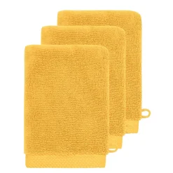 3 gants de toilette Zéro Twist 560 g/m² Safran 16x22 cm SENSOFT