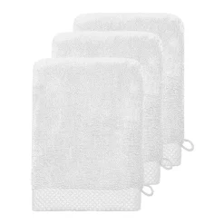 3 gants de toilette Zéro Twist 560 g/m² Blanc 16x22 cm SENSOFT
