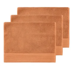 3 grandes serviettes invité Zéro Twist 560 g/m² Brique 40x60 cm SENSOFT