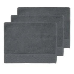3 grandes serviettes invité Zéro Twist 560 g/m² Ardoise 40x60 cm SENSOFT