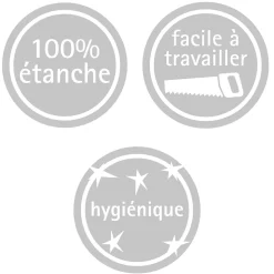 2 panneaux muraux de salle de bains l.100 x H.255 cm, effet béton structuré, Schulte DecoDesign