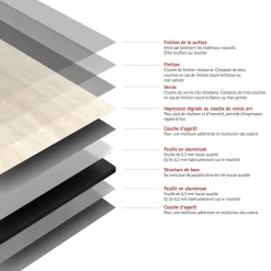 2 panneaux muraux de salle de bains l.100 x H.210 cm, effet pierre calcaire, Schulte DecoDesign