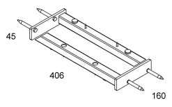 2 équerres de fixation en métal pour plan vasque Stonetec
