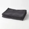 2 serviettes de toilette 50 x 90 cm 100% Coton coloris fusain