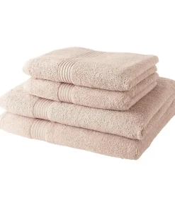 2 Serviettes de toilette TODAY 50x90 + 2 Draps de bain 70x130 cm 100% Coton - Roses des sables