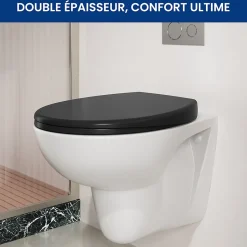 Abattant de WC avec Système d'abaissement Automatique et Bouton-poussoir Mono-touche, en Forme de O, CECIPA MAX Abattant WC