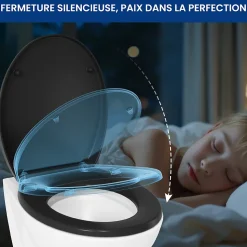 Abattant de WC avec Système d'abaissement Automatique et Bouton-poussoir Mono-touche, en Forme de O, CECIPA MAX Abattant WC