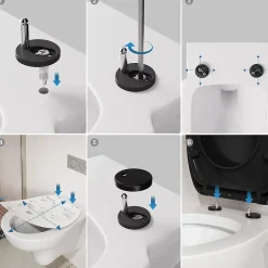 Abattant de WC avec Système d'abaissement Automatique et Bouton-poussoir Mono-touche, en Forme de O, CECIPA MAX Abattant WC