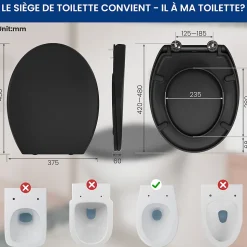 Abattant de WC avec Système d'abaissement Automatique et Bouton-poussoir Mono-touche, en Forme de O, CECIPA MAX Abattant WC