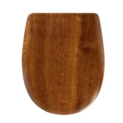 Abattant easy clip à descente assistée en chêne rustique mat (38x49.5 cm - Marron Clair)