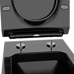Abattant lunette WC, Cuvette toilettes avec charnières acier - 44,5x35,8cm - U2019