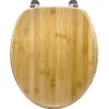 Abattant pour wc en bambou charnières métal