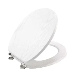 Abattant wc - - Effet bois (45x37.5 cm - Blanc)