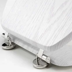 Abattant wc - - Effet bois (45x37.5 cm - Blanc)
