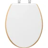 Abattant WC à fermeture silencieuse blanc et aspect bois, 5Five Modern