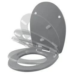 Abattant WC avec frein de fermeture, gris, GoodHome Morava