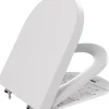 Abattant WC avec Système d'abaissement Automatique en Duroplast, ANYCEE MAX Couvercle de Toilette, en Forme de D