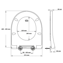 Abattant WC blanc brillant D-Shape Bemis