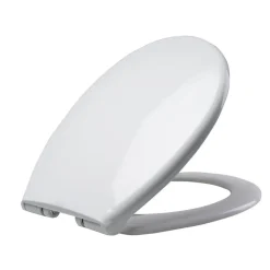 Abattant WC blanc de forme ovale en Polypropylène avec fermeture ralentie, réglable et déclipsable - NF - Océan