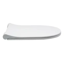 Abattant WC blanc de forme droite en duroplast antibactérien avec fermeture ralentie, réglable et déclipsable - Samara
