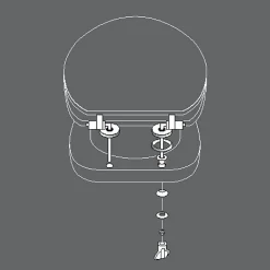 Abattant wc charnieres metal 37.5 x 46 cm mdf imprime kelly Blanc
