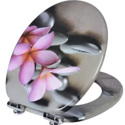 Abattant WC charnière à fermeture lente bois Helloshop26