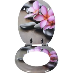 Abattant WC charnière à fermeture lente bois Helloshop26