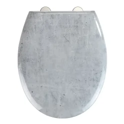Abattant WC effet marbre Concrete - Abaissement automatique - Duroplast