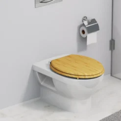 Abattant WC en Bambou massif BAMBOO avec frein de chute