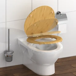 Abattant WC en Bambou massif BAMBOO avec frein de chute