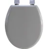 Abattant wc en bois compresse HDF uni taupe Charnieres plastique Siege de toilette universel