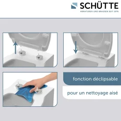 Abattant WC extra fin en duroplast SLIM avec frein de chute Blanc