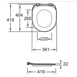 Abattant WC extra-plat JACOB DELAFON Cléo 1889 à descente progressive et déclipsable blanc