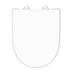 Abattant WC forme en D en duroplast blanc avec frein de chute ALMA