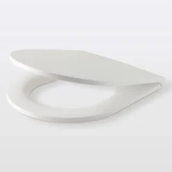 Abattant WC GoodHome Cavally en duraplast coloris blanc avec frein de chute