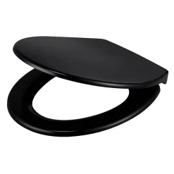 Abattant WC GoodHome Diani coloris noir en duraplast avec frein de chute
