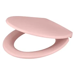Abattant WC GoodHome Diani coloris rose en duraplast avec frein de chute