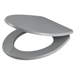 Abattant WC GoodHome Morava coloris gris en MDF avec frein de chute