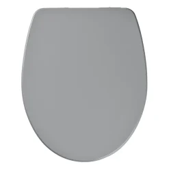 Abattant WC GoodHome Morava coloris gris en MDF avec frein de chute