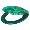 Abattant WC GoodHome Pilica coloris vert en bois avec frein de chute