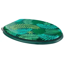 Abattant WC GoodHome Pilica coloris vert en bois avec frein de chute