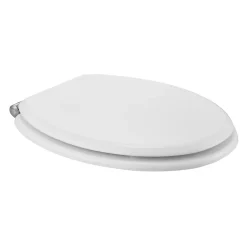 Abattant WC GoodHome Pilica coloris blanc en bois avec frein de chute