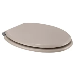 Abattant WC GoodHome Pilica coloris taupe en bois avec frein de chute