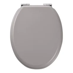 Abattant WC GoodHome Pilica coloris gris en bois avec frein de chute
