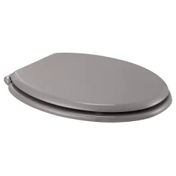 Abattant WC GoodHome Pilica coloris gris en bois avec frein de chute