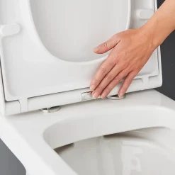 Abattant WC GoodHome Teesta en duraplast coloris blanc avec frein de chute