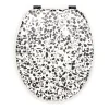 Abattant wc granito mdf blanc/noir charnières métal noir