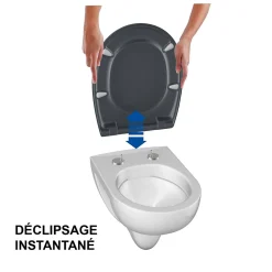 Abattant WC gris anthracite brillant Classic Bemis