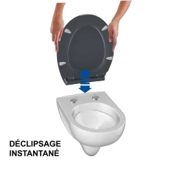 Abattant WC gris anthracite brillant Bemis